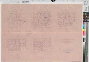 Warendorf (Warendorf) Gymnasium Laurentianum Direktorenwohnung Grundrisse 1961 1 : 100 58,5 x 82,5 Pause Staatshochbauamt Beckum Regierung Münster Nr. 34095