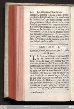 Section II. Seconde Chimere particuliere sur les trois ans & demy.