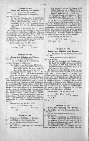 In nicht öffentlicher Sitzung (159,160,161,162,163), 24. Mai 1911