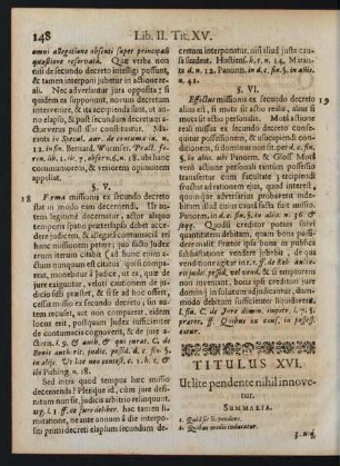 Titulus XVI. Ut lite pendente nihil innovetur.