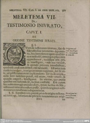 Meletema VII. De Testimonio Iniurato
