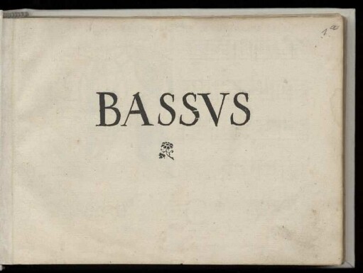 Liber quindecim missarum. Bassus
