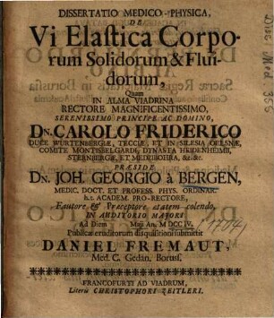 Dissertatio Medico-Physica, De Vi Elastica Corporum Solidorum & Fluidorum