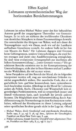 Elftes Kapitel. Luhmanns systemtheoretischer Weg der horizontalen Bereichstrennungen