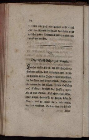 VII. Die Geschäftige zur Unzeit.