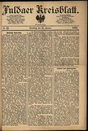 Ausgabe vom Dienstag, den 31. Januar 1893.