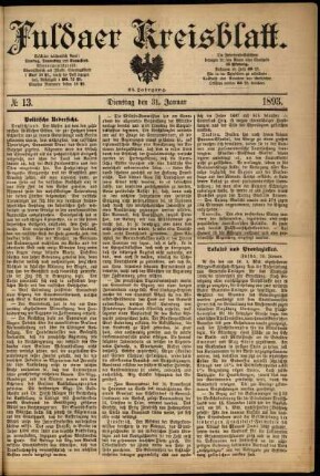 Ausgabe vom Dienstag, den 31. Januar 1893.