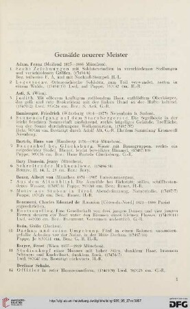 Gemälde neuerer Meister (Nr. 1-277)