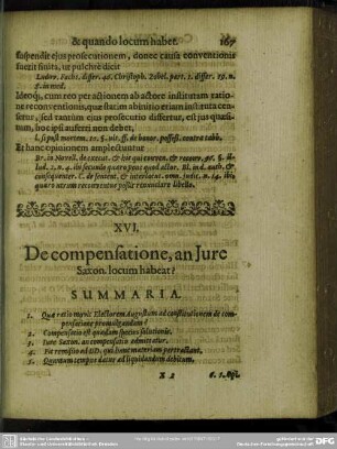XVI. De compenasatione, an Jure Saxon. locum habeat?