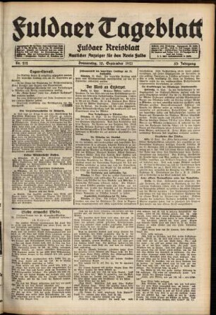 Ausgabe vom Donnerstag, den 15. September 1921.