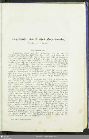 Urgeschichte des Kreises Hoyerswerda