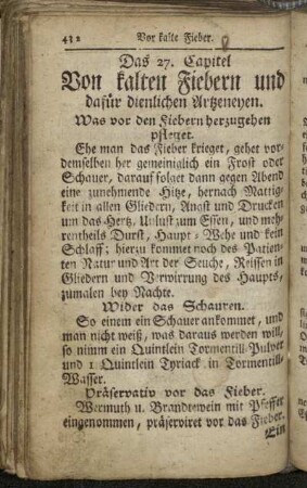 27. Von kalten Fiebern ...
