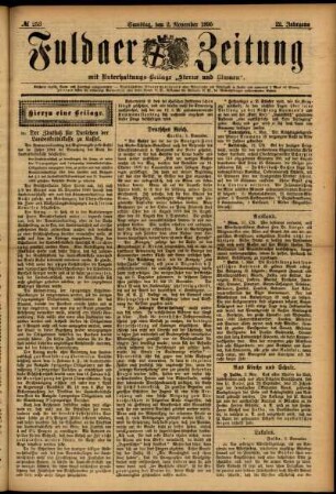 Erste Ausgabe vom Samstag, den 02. November 1895.