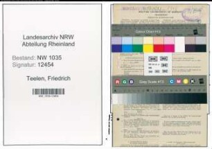 Entnazifizierung Friedrich Teelen , geb. 14.12.1901 (Techniker)