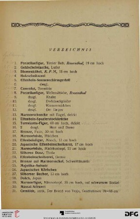 Verzeichnis (Nr. 1-402)