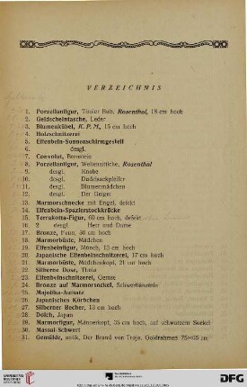 Verzeichnis (Nr. 1-402)