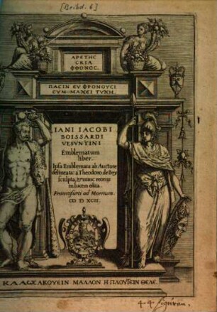 Emblematum liber : Ipsa Emblemata ab auctore delineata, a Theod. de Bry sculpta & nunc recens in lucem edita