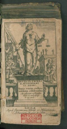 Institutiones D. Iustiniani SS. Princ. : Typis variae ; rubris nucleum exhibentibus