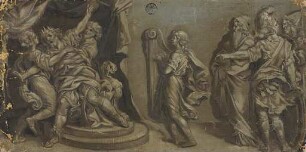 Der Harfe spielende David vor Sauls Thron