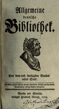 Allgemeine deutsche Bibliothek. 53. 1783