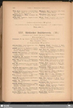 XXV. Märkischer Bezirksverein.