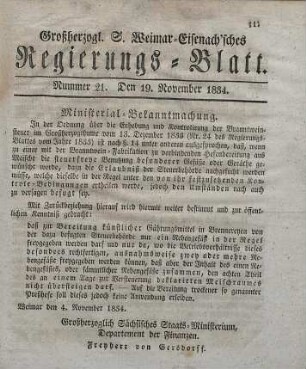 Nr. 21 : 19. November 1834