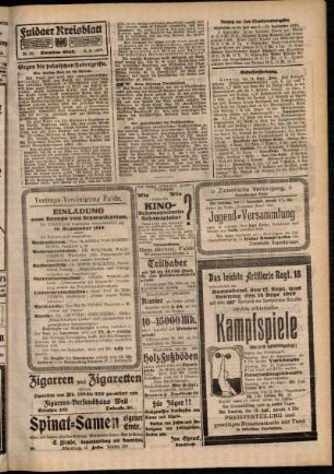 Zweite Ausgabe vom Samstag, den 13. September 1919.