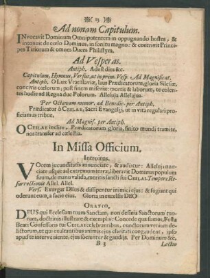 In Missa Officium.
