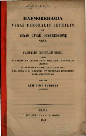 Haemorrhagia venae femoralis lethalis ex venae cavae compressione orta