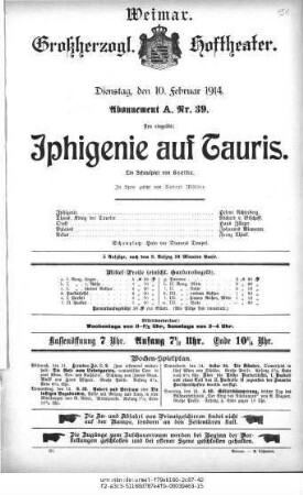 Iphigenie auf Tauris