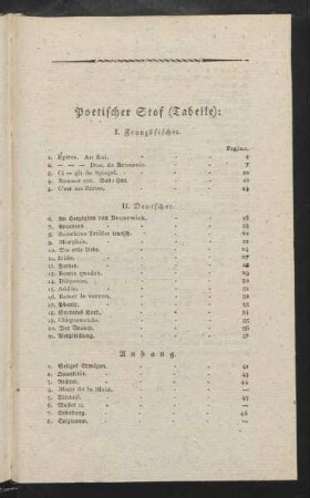Poetischer Stof (Tabelle):