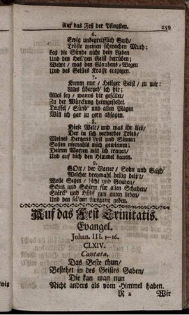 Auf das Fest Trinitatis.