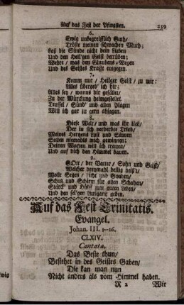 Auf das Fest Trinitatis.