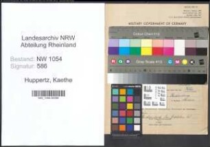 Entnazifizierung Kaethe Huppertz , geb. 02.12.1917 ()
