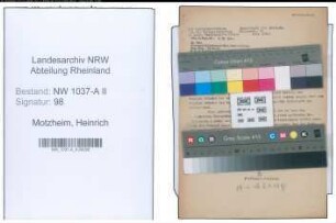 Entnazifizierung Heinrich Motzheim , geb. 20.02.1891 (Hausmeister)