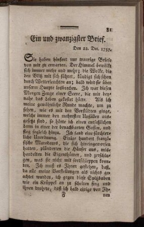 Ein und zwanzigster Brief. - Dreyßigster Brief.