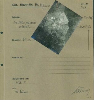 Foto französischer Stellungen südöstlich von Metzeral (Luftbild)