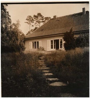 Garten von Bülow, Waren/Müritz: Plattenweg im Waldboden