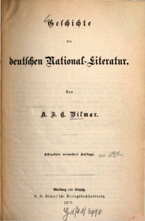 Geschichte der deutschen National-Literatur