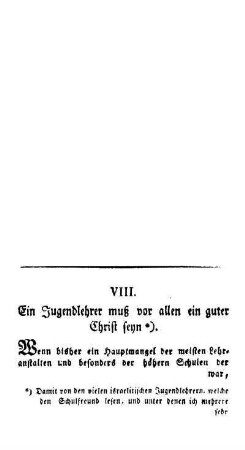 Ein Jugendlehrer muß vor allem ein guter Christ seyn