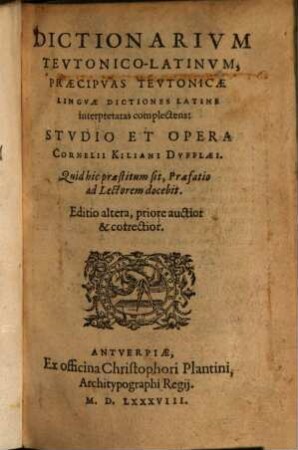 Dictionarium teutonico-latinum