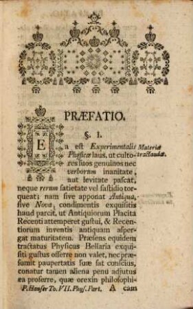 Elementa Philosophiae Ad Rationis Et Experientiae ductum conscripta, Atque Usibus Scholasticis accomodata, 7. Physica Particularis : Partis Posterioris Volumen II.
