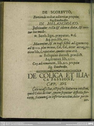 Cap. XVI. De Colica Et Iliaca Passione