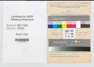 Entnazifizierung Carl Koch, geb. 01.10.1887 (Justizbeamter)