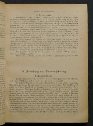 IX. Feuerschutz und Feuerversicherung.