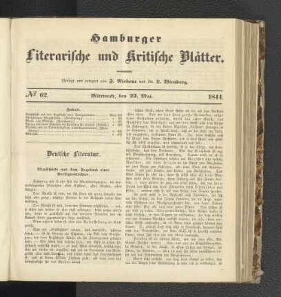 Nummer 62. Mittwoch, den 22. Mai
