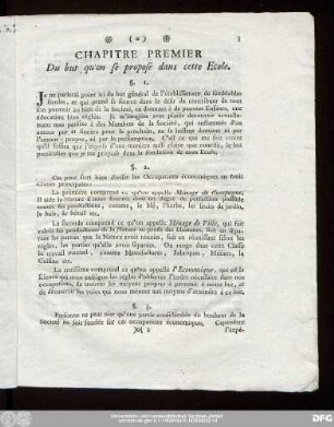 Chapitre Premier Du but qu'on se propose dans cette Ecole.