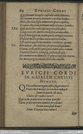 Euricii Cordi In Natalem Christi Hymnus