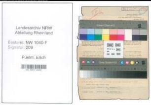 Entnazifizierung Erich Puelm , geb. 08.11.1899 (Zollbeamter)
