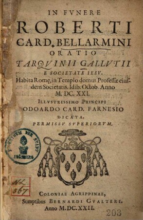 In funere Roberti Card. Bellarmini oratio